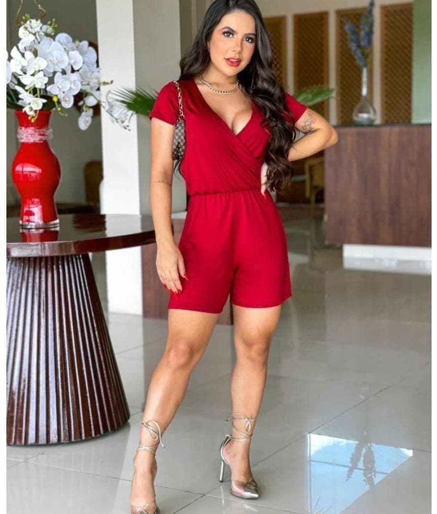 Macaquinho Vermelho Feminino